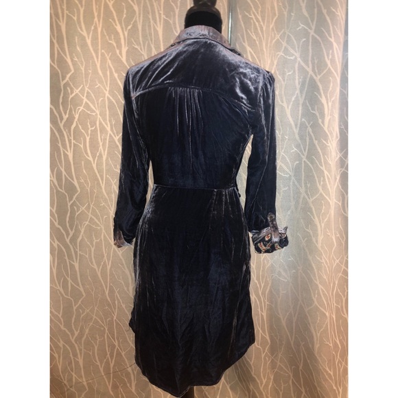 $168 Anthropologie Maeve Velvet Shirtdress New - Picture 7 of 7